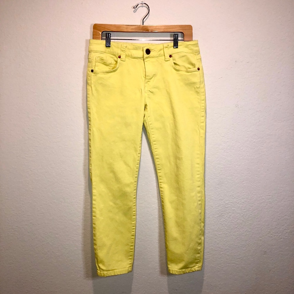 Citron-Yellow CAbi Skinny Ankle-Jeans